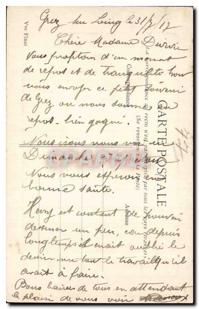 Grez-sur-Loing — Os Perthuis rompus — Henry Hélène - Verso