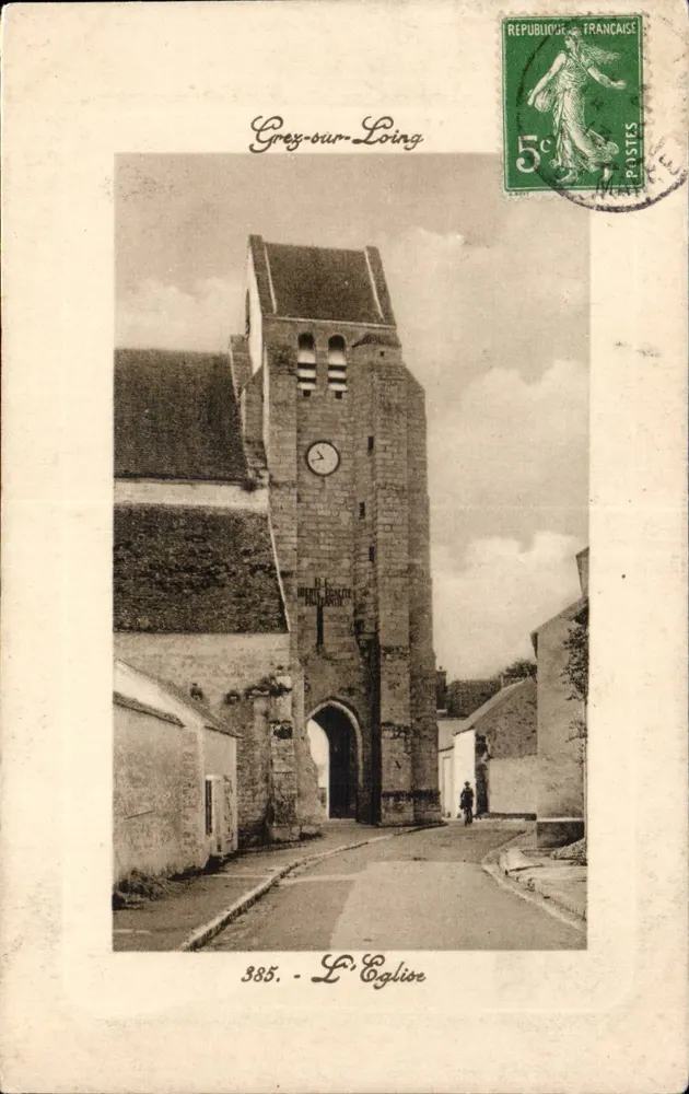 Grey-sur-Loing — A Igreja — Editor não identificado, n° de série 385 - Frente