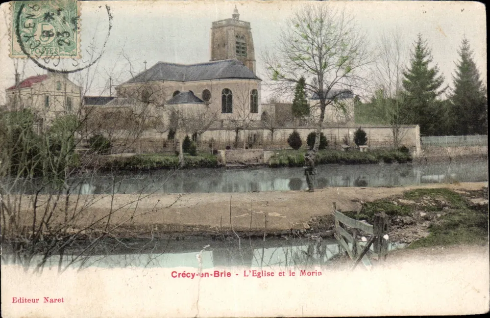 Crécy-en-Brie — Die Kirche und der Morin — Verlag Naret - Vorderseite