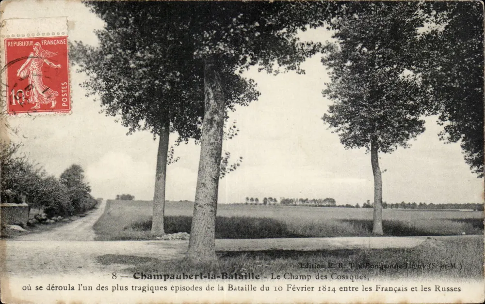 Champaubert-la-Bataille — O Campo dos Cossacos — Edição E. R. T. Boncompagni (Sér. M) - Frente