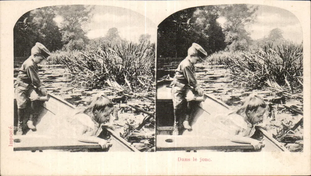 In het riet — rivierlandschap — Impopré - Voorkant