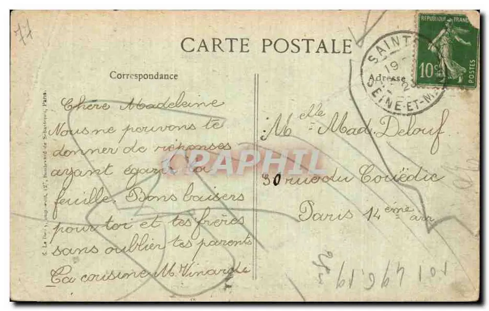 Mauperthuis — Zamek Coteaux — wyd. Berthereau - Rewers