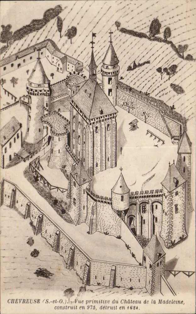 Castelo da Madeleine — Vista primitiva — F. David, Versailles - Frente