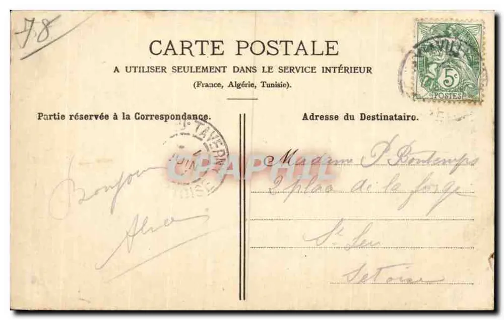 Chevreuse - A Ponte do Abreuvoir — Carta postal n°59 - Verso