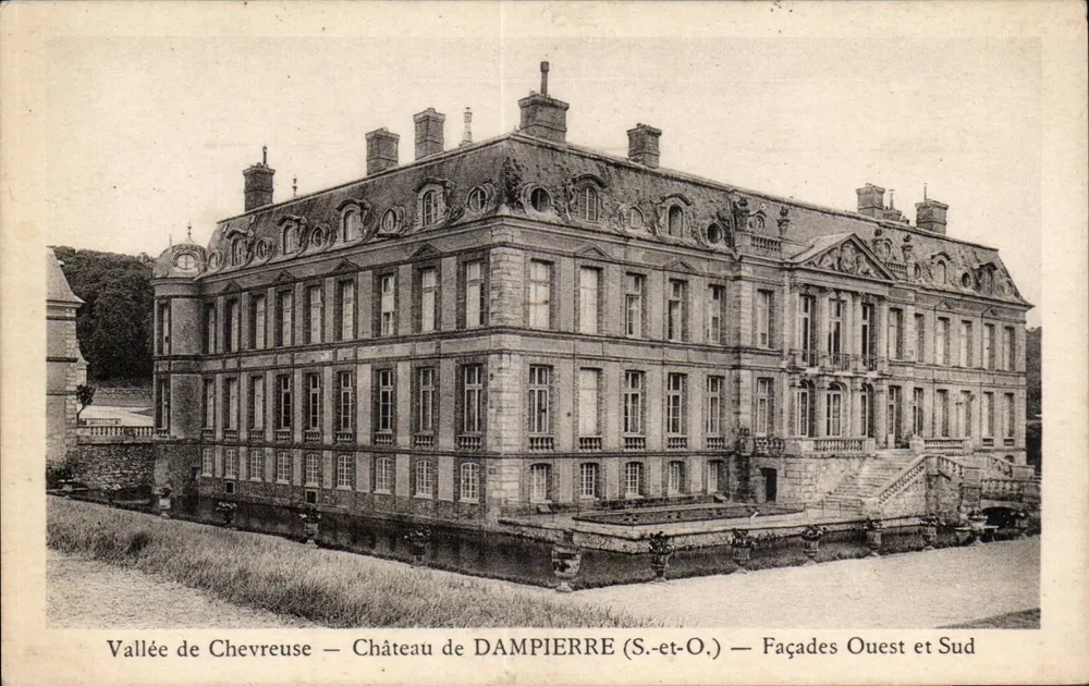 Vale de Chevreuse — Castelo de DAMPIERRE (S.-et-O.) — Fachadas Oeste e Sul - Frente