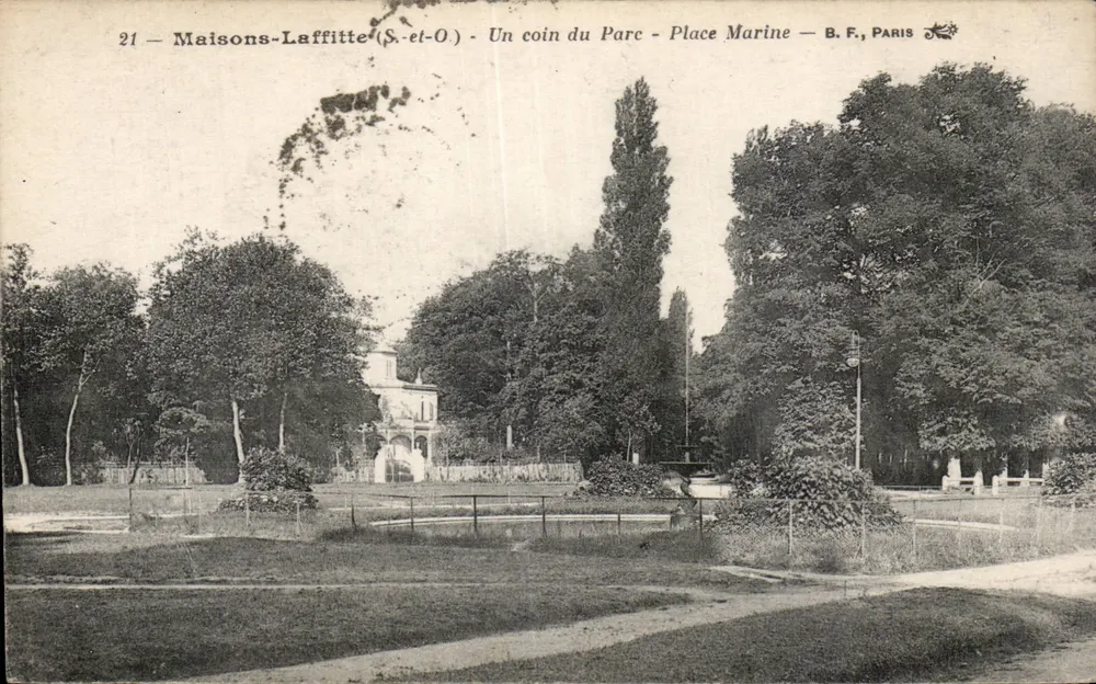 Maison-Laffitte (S.-et-O) — Ein Eckbereich des Parks - Place Marine — B.F., PARIS - Vorderseite