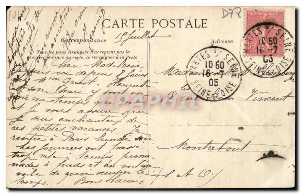 MANTES — Vista Panorâmica — A. Bonnani, Mantes-sur-la-C.P.A. n°253 - Verso