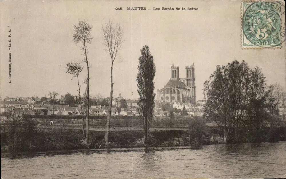 MANTES — Os Margens do Sena — A. Cortreaux, La C. F. A. - Frente
