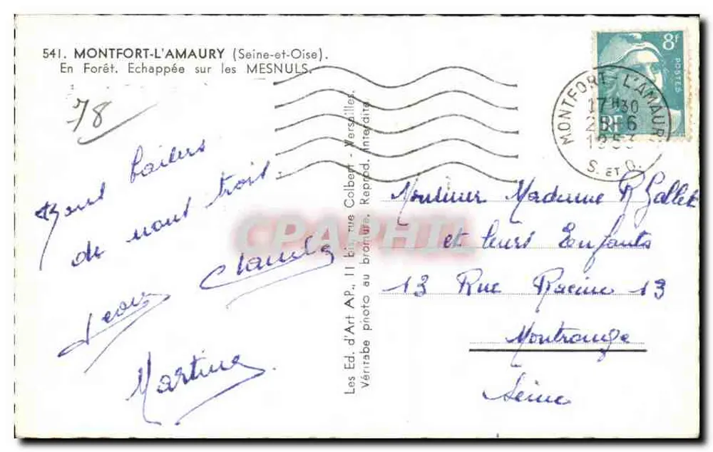 Wald von Échappée über die Mesnuls — Montfort-l'Amaury — Éd. d'Art, Paris - Rückseite