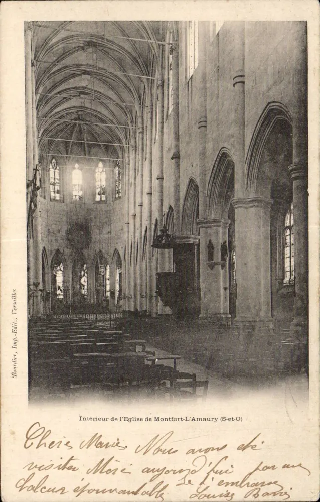 Innenansicht der Kirche von Montfort-L'Amaury (S-et-O) — Boucher, Verlag, Terville — n°78 - Vorderseite