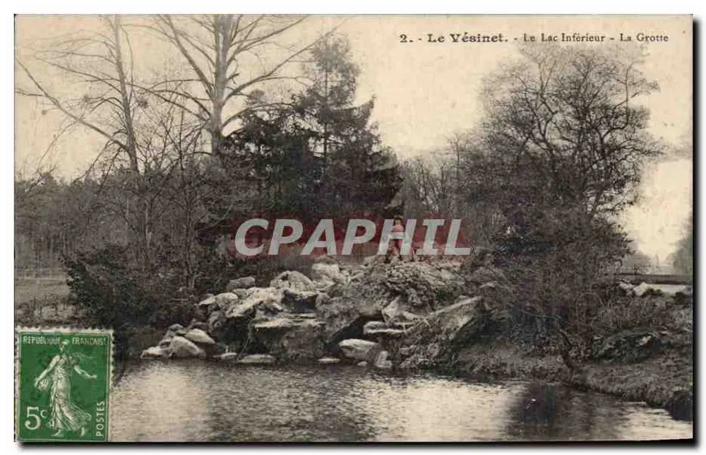 Le Yésinet - O Lago Inferior - A Gruta — Imp. Pael, L'Abellie, Amiens - Frente