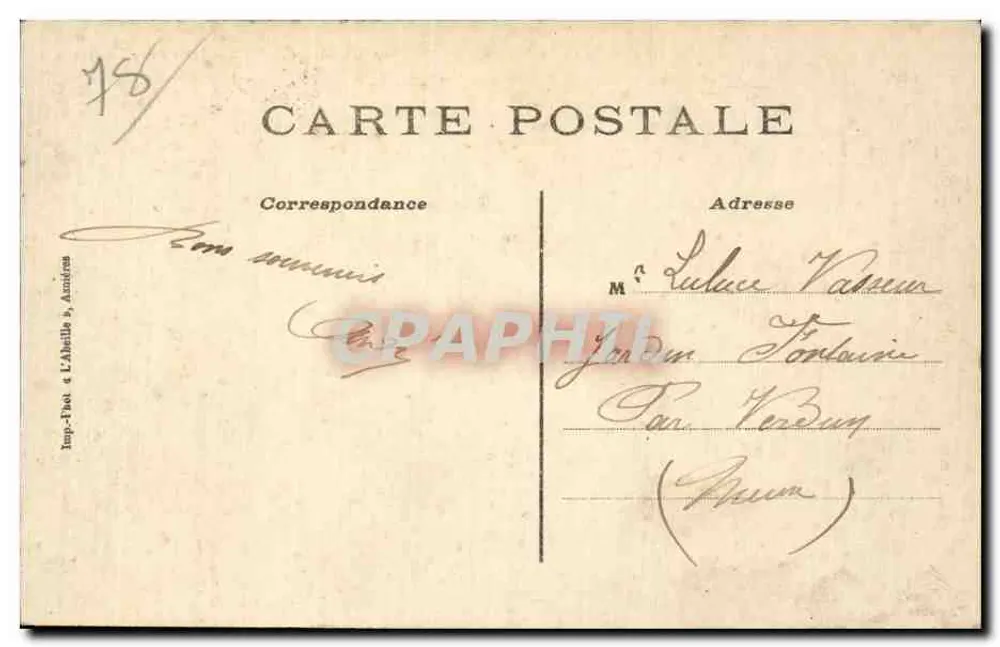 Le Yésinet - O Lago Inferior - A Gruta — Imp. Pael, L'Abellie, Amiens - Verso