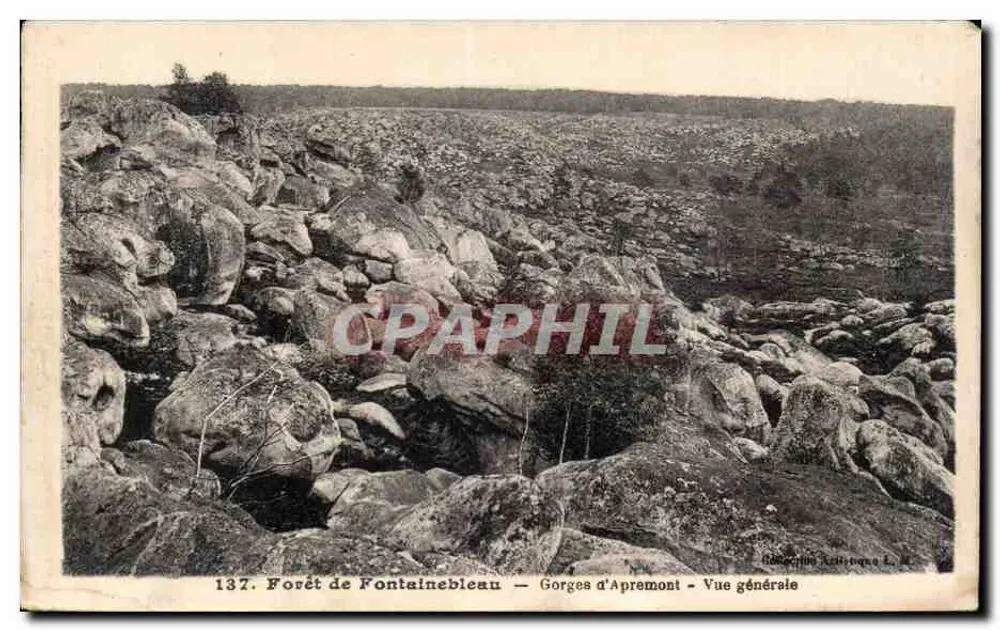 Forêt de Fontainebleau — Gorges d'Aprémont — Allgemeine Ansicht — Verlag: Lithographies Antiques L. M. — N° 137 - Vorderseite