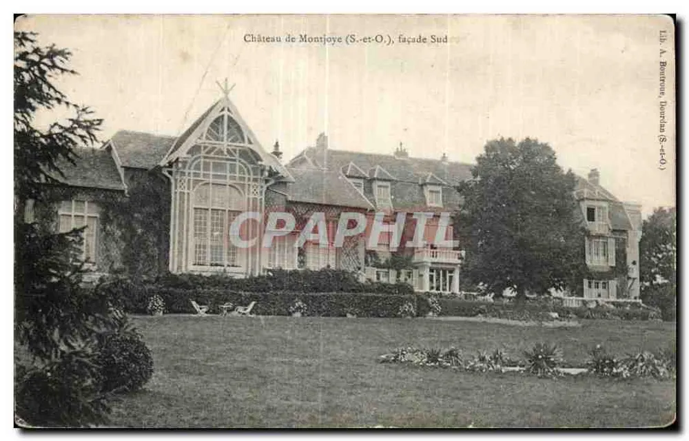 Castelo de Montjoye (S.-et-O.), fachada Sul — Lib. A. Bautruve, Bourdon (S.-et-O.) - Frente
