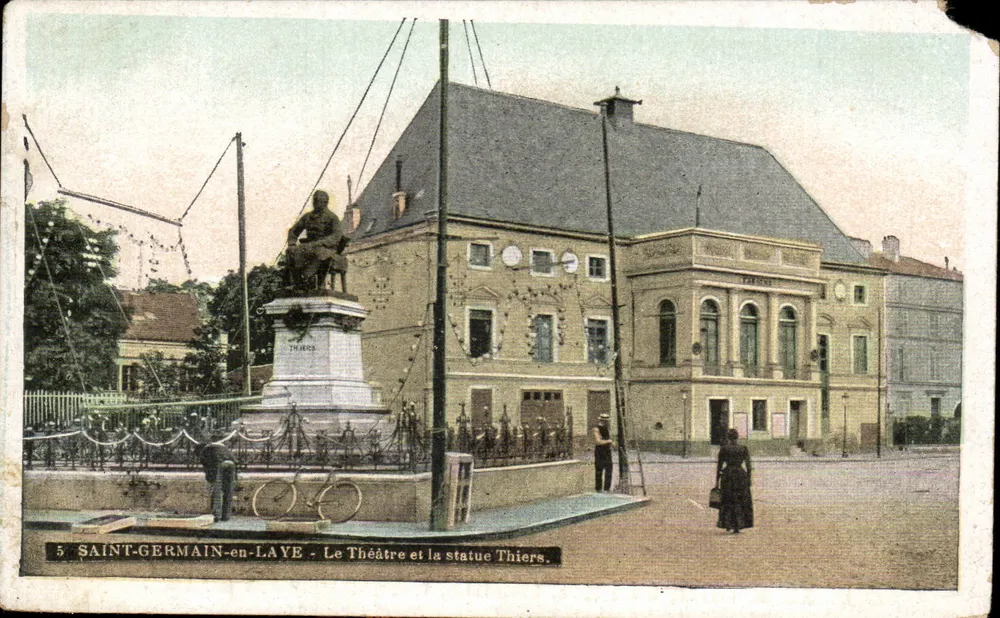 Saint-Germain-en-Laye — Das Theater und die Statue Thiers — Verlag nicht sichtbar, Seriennummer 5 - Vorderseite