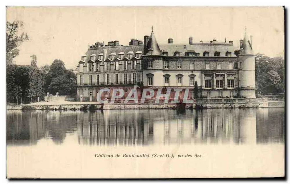 Château de Rambouillet (S.-et-O.), vue des îles — A. Bourdier, imp.-édit., Versailles - Frente