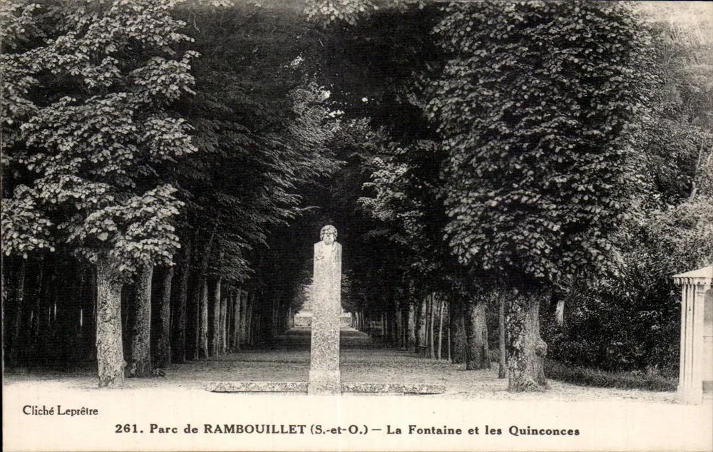 Park von RAMBOUILLET (S.-et-O.) — La Fontaine und die Quinconces — Cliché Leptrétre, n°261 - Vorderseite