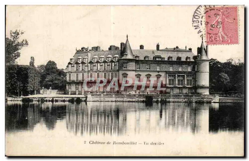 Castelo de Rambouillet — Vista das Ilhas — A. Bourdier, imp. edit., Versailles - Frente