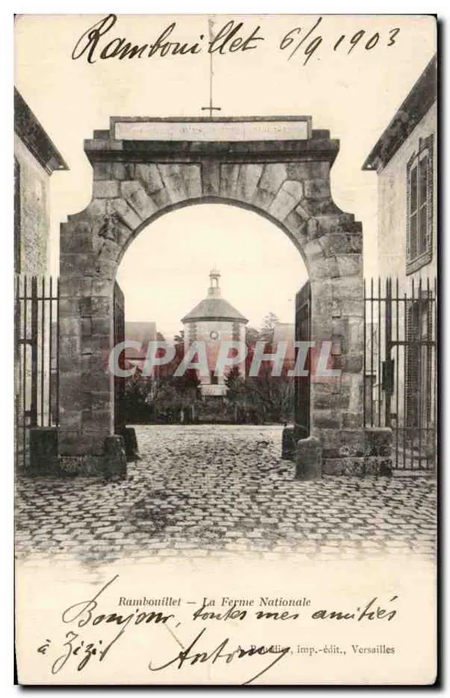 Rambouillet — Farma Narodowa — A. Pottier, wyd., Versailles - Awers
