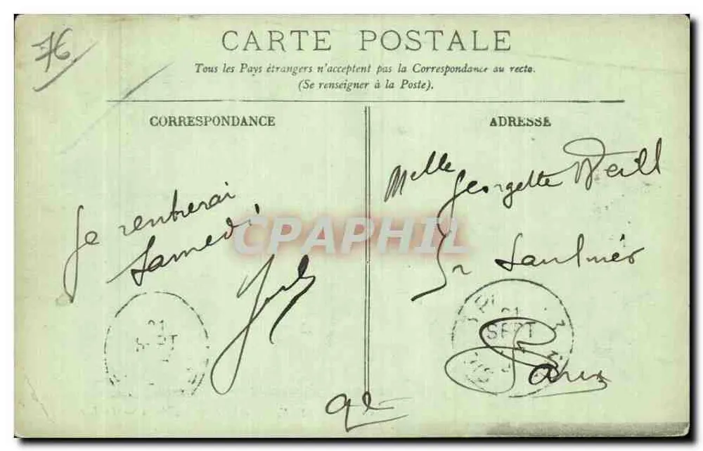 레 Havre — 몬트주앙 숲 — 호수 — LL. — 번호 189 - 뒷면