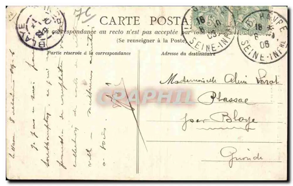 Le Havre — Wald von Montjeon — Ein Weg — E. B. Z. Nr. 44 - Rückseite