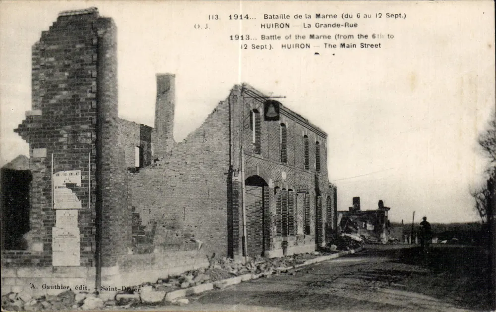 HuiRON — Die Hauptstraße — Schlacht an der Marne (6. bis 12. Sept.) — A. Gauthier, Verlag - Saint-Dizier - Vorderseite