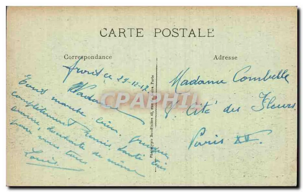 Ypres (Belgien) — Eingang zur Rue au Beurre — Altes Paris - Rückseite