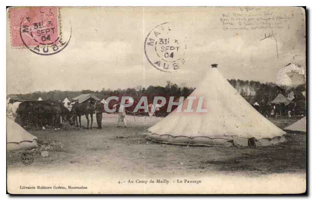 Auf dem Camp Maïly - Das Pansage — Librairie Militaire Guérin, Mourmelon - Vorderseite