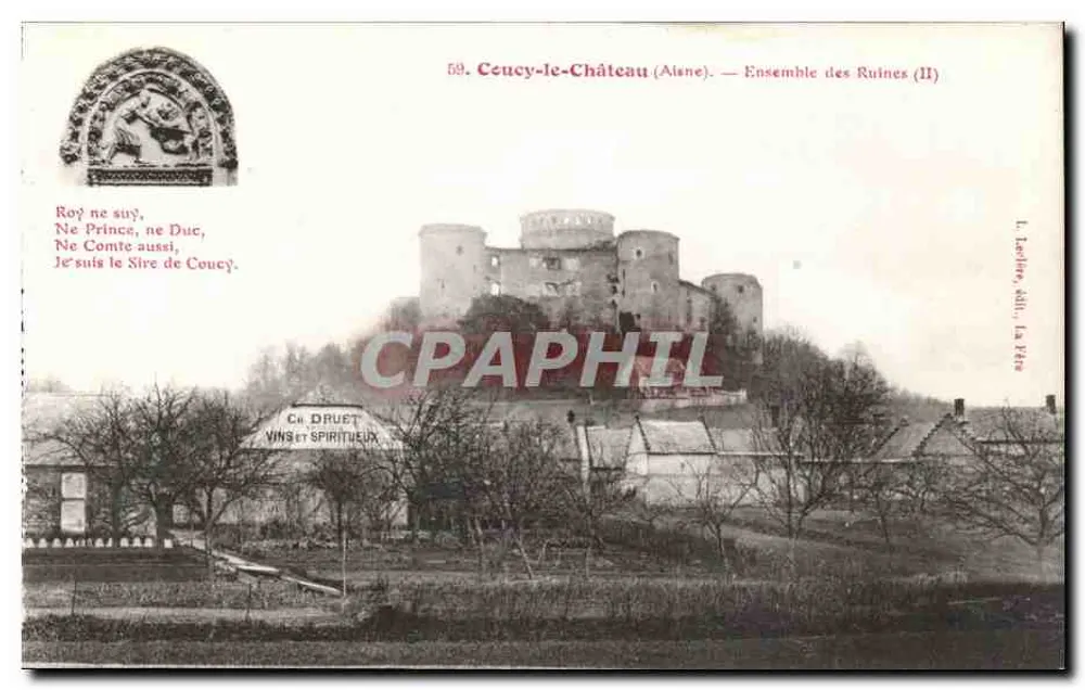 Coucy-le-Château (Aisne) — Conjunto das Ruínas (II) — L. Lefebvre, editor - Frente