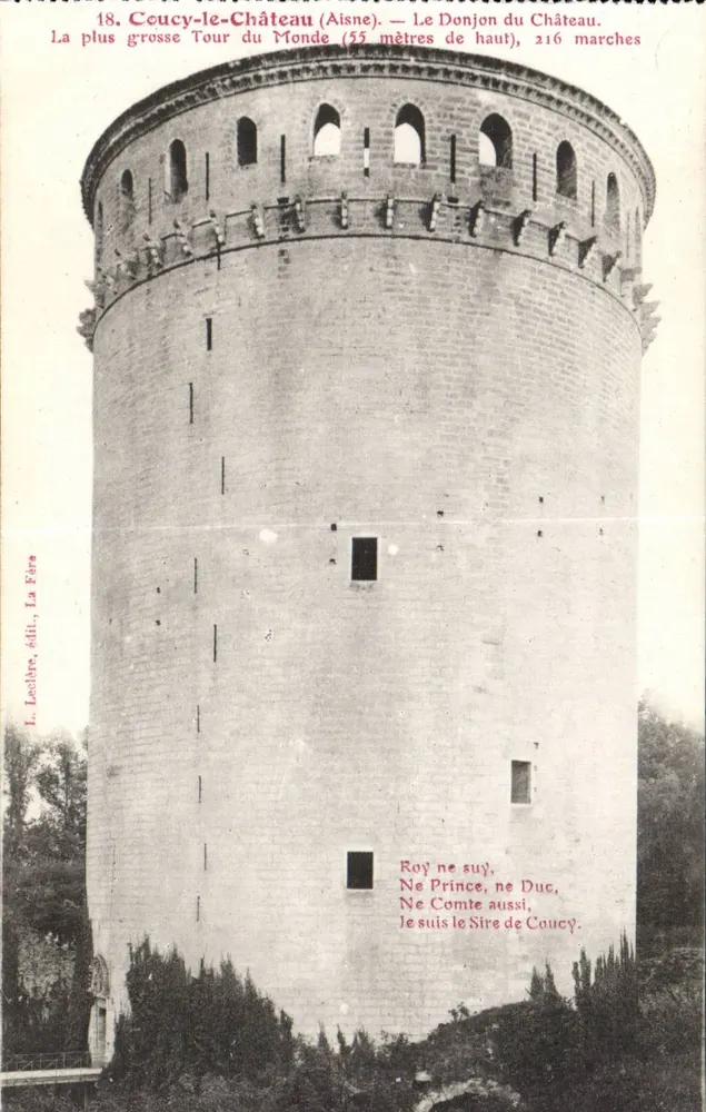 Coucy-le-Château (Aisne) — O Donjon do Castelo — L. Leclère, editor, La Fère - Frente