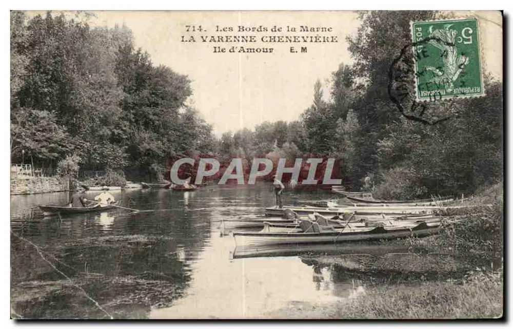 Ufer der Marne — Insel der Liebe in La Varenne-Chenevière — E. M. Verleger - Vorderseite