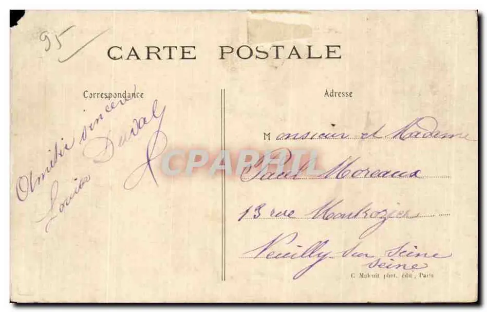 Pontoise — Die Oise und die Freizeitboote — C.M. - Rückseite