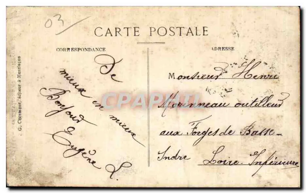 Contadina nei dintorni di Montluçon — In Bourbonnais — G. Ciremont, editore a Montluçon, n°204 - Verso