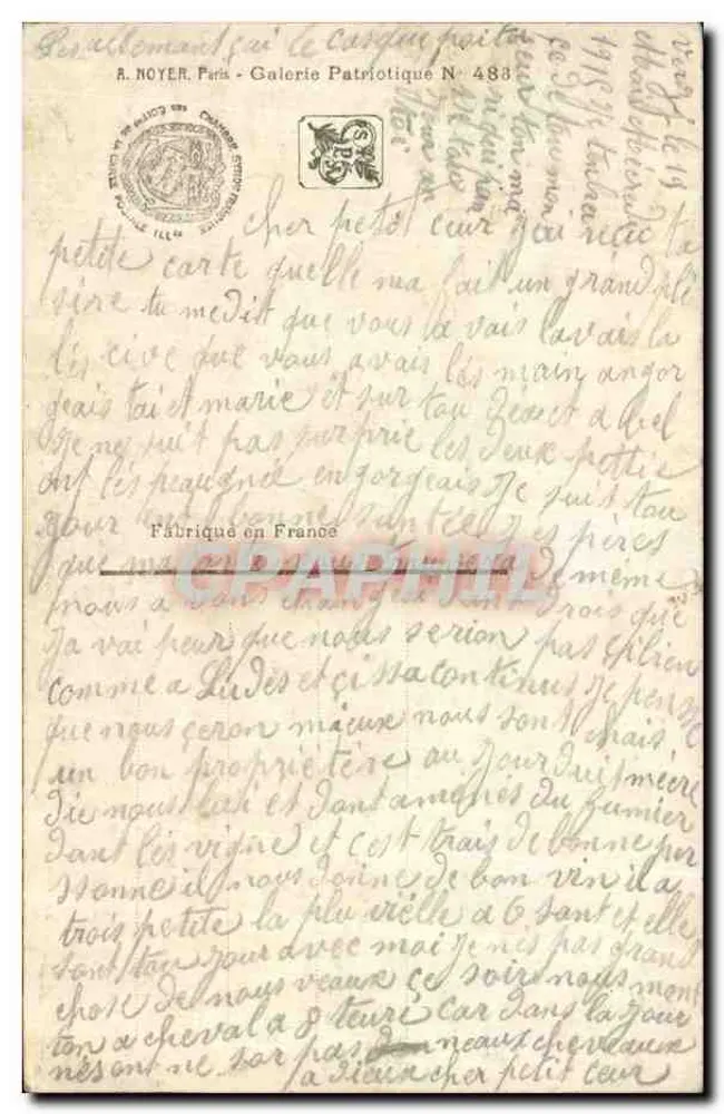 Batalha da Baioneta — A la Baionnette! — por E. Chaperon, editor A.N. Paris 486 - Verso