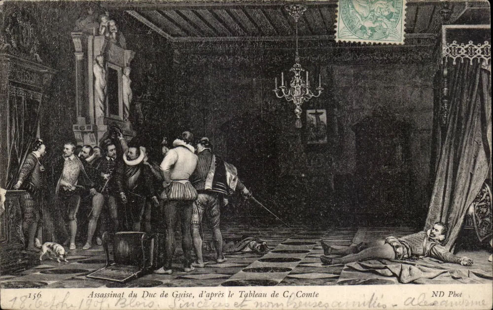 Assassinato do Duque de Guise — segundo o quadro de C. Comte — ND Phot - Frente