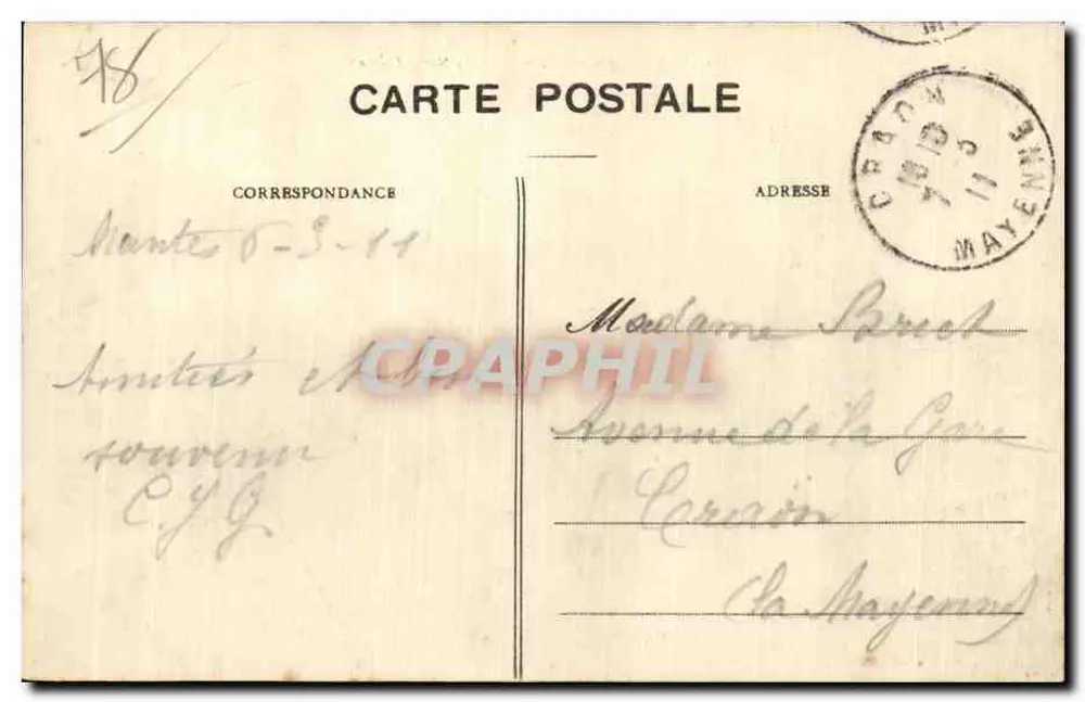 Mantes - Panorama (vista tirada da Notre-Dame) — editor não visível, número de série ilegível - Verso