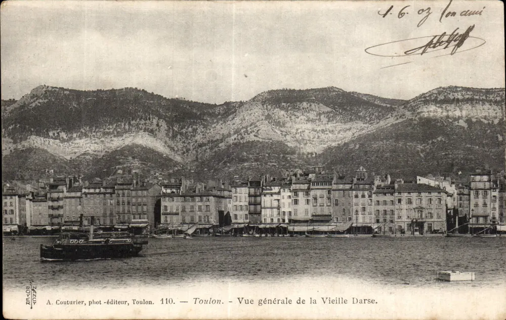 Toulon — Allgemeine Ansicht des alten Hafens — A. Couturier, Foto-Verlag, Toulon. 110. - Vorderseite
