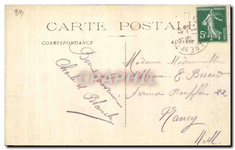 Toulon - A Vista do Teatro — editor F. P. Toulon, n° 77 - Verso