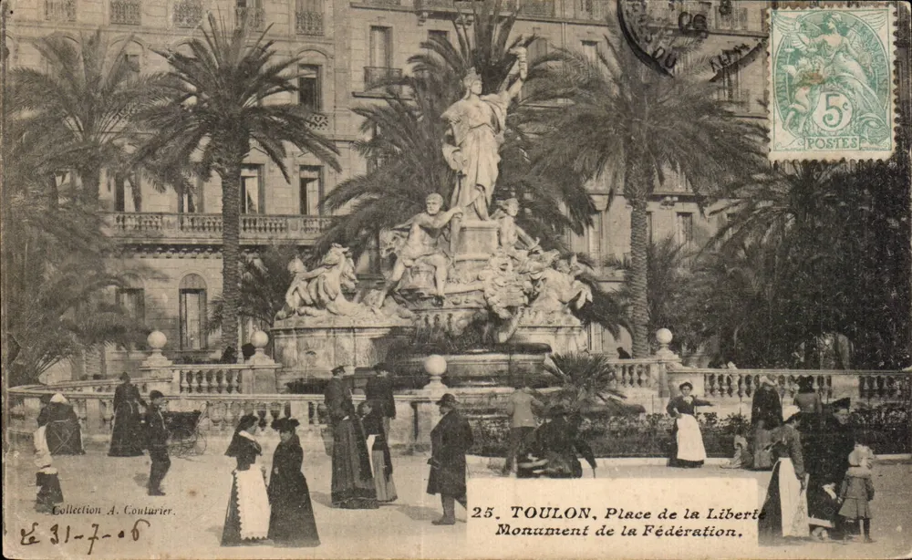Toulon, Praça da Liberdade — Monumento da Federação — Coleção A. Coutartier - Frente