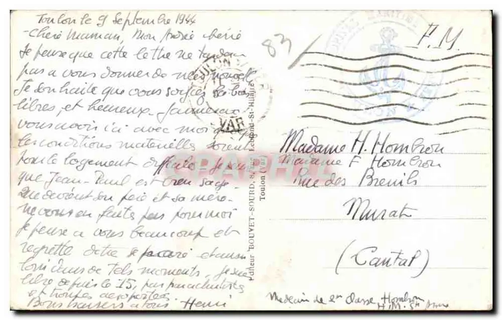Toulon — Boulevard de Faron — Ein Stück der Rade - Rückseite