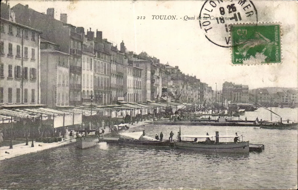 Toulon - Calçadão da Condamine — editor Bonnans, n° 212 - Frente