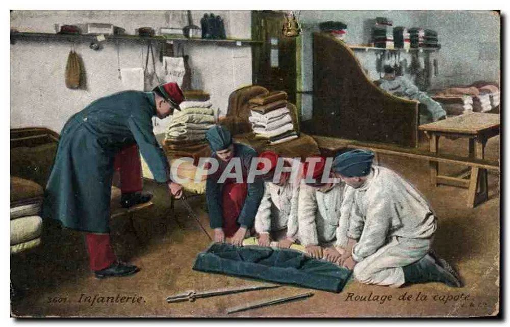 Infanterie — Roulage de la capote — Éditeur : Chocolat-Louit, n° 3601 - Vorderseite