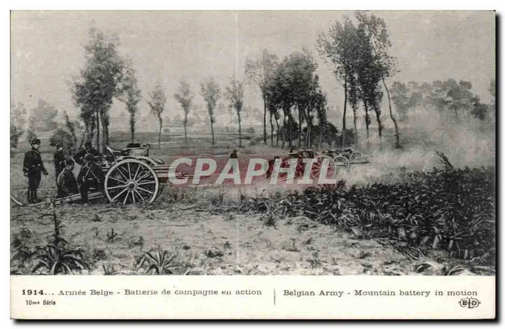 Belgische Armee — Feldgeschütz in Aktion — 1914 — Serie 10 — Verlag E. Le Dely, Paris - Vorderseite