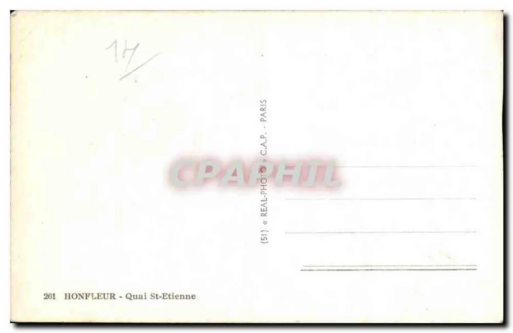 हॉनफ्लूर — सेंट-एतिएन घाटी — प्रकाशक C.A.P. संख्या 261 - पीछे