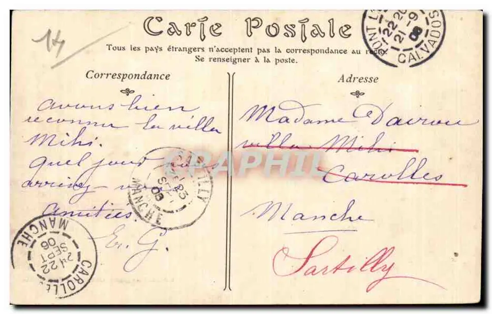 Pont-l'Évêque — Die Kirchplatz — Librairie Photographique d'Orange - Rückseite