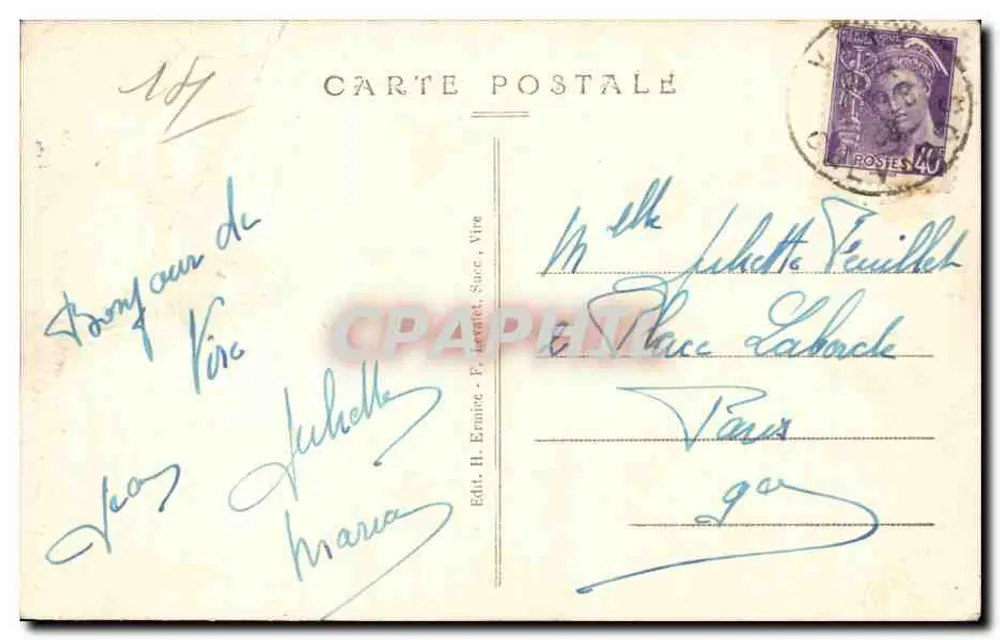 Ein Kind mit einem Regenschirm — Unsere Normandie — Éd. H. Erniet, Vire, n°147 - Rückseite