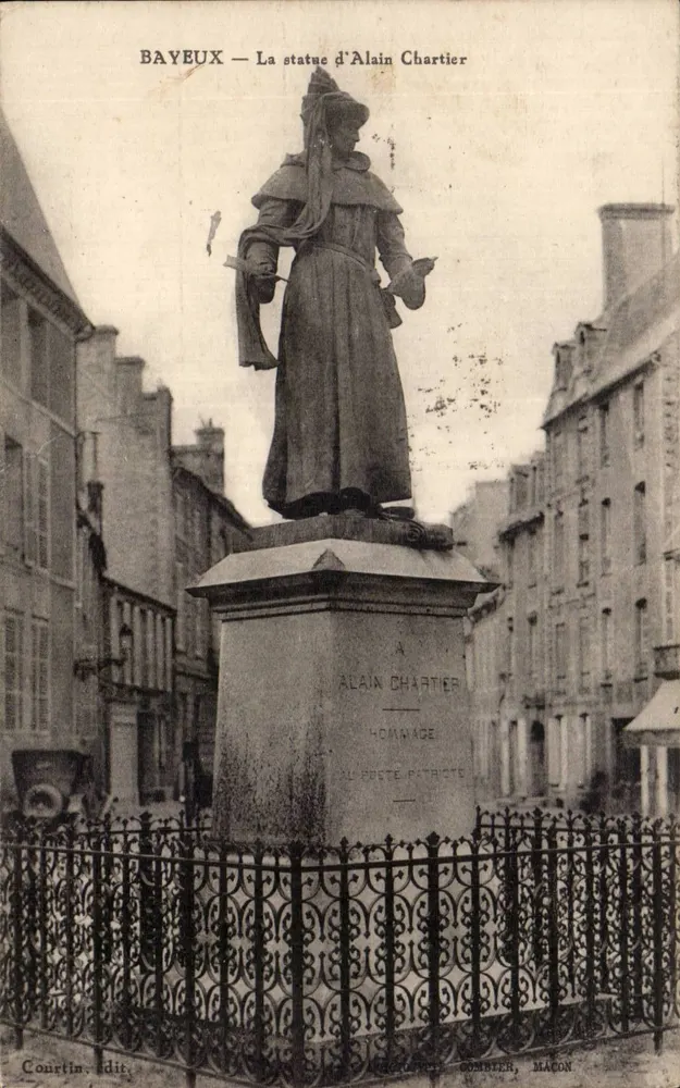 Bayeux — A estátua de Alain Chartier — Courtin, edição Macon - Frente