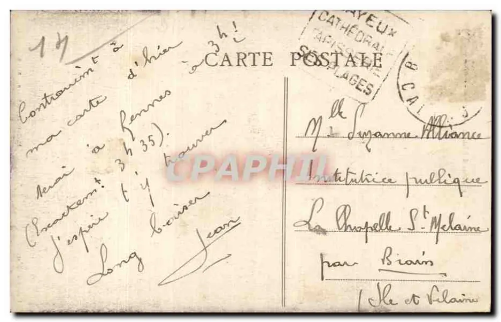 Bayeux — A estátua de Alain Chartier — Courtin, edição Macon - Verso