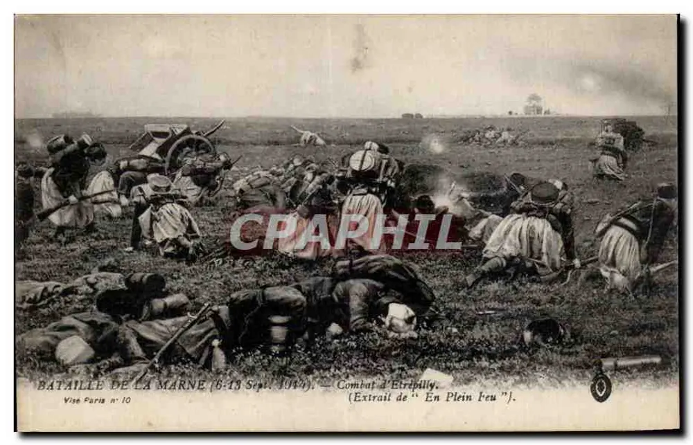 Batalha da Marne (6-13 Set. 1914) — Combate de Étrépilly — Visé Paris n°10 - Frente
