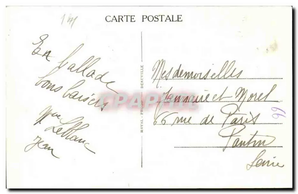 Deauville — Yachten auf See bei Sturm — Verlag Royal, Nr. 9 - Rückseite